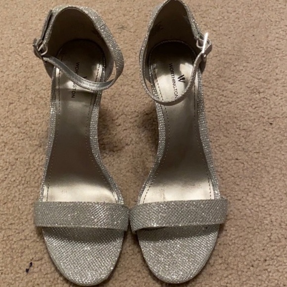 🆕Worthington Silver Glitter Heels Bristol - Picture 1 of 10